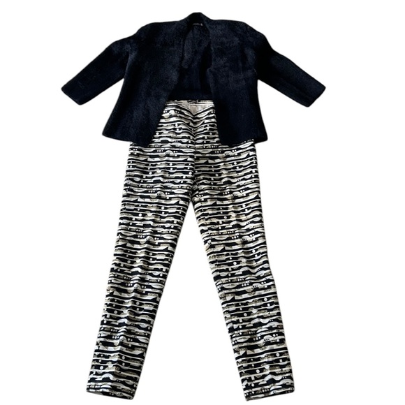 J. McLaughlin Sydney Black & Metallic Gold Geometric Print Pants - 4 - Picture 11 of 11